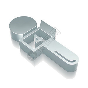 新闻图标 3d 带反射 矢量插图的金属微听器图片