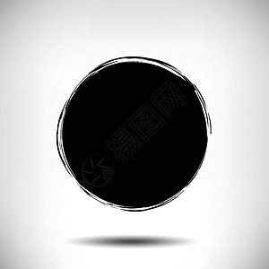黑色矢量 grunge 圆背景水彩糊状物刷子墨水阴影印迹圆形圆圈边界艺术图片