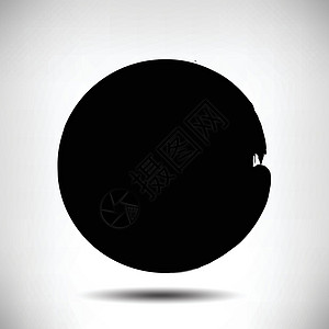 黑色矢量 grunge 圆背景中风刷子宝珠圆圈糊状物体积墨水艺术画笔水粉图片