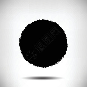 黑色矢量 grunge 圆背景水彩刷子圆圈阴影艺术圆形中风糊状物边界印迹图片