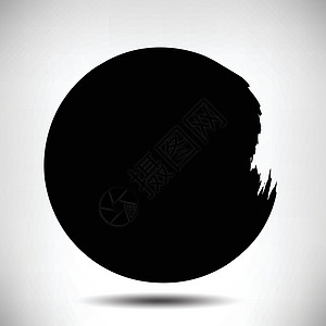 黑色矢量 grunge 圆背景糊状物墨水刷子印迹艺术中风水粉画笔水彩阴影图片