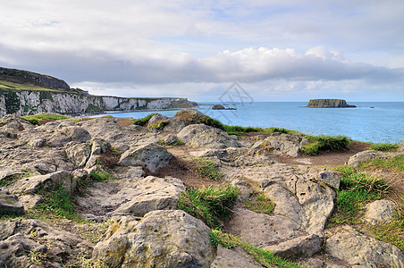 喀瑞克雷德旅游绳索悬崖蓝色海岸绿色海景全景海洋岩石图片