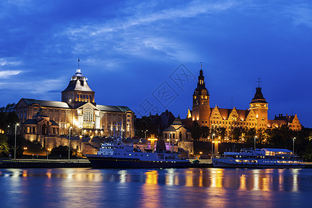 Szczecin国家博物馆和海洋大学市中心建筑学旅行天际城市地标图片