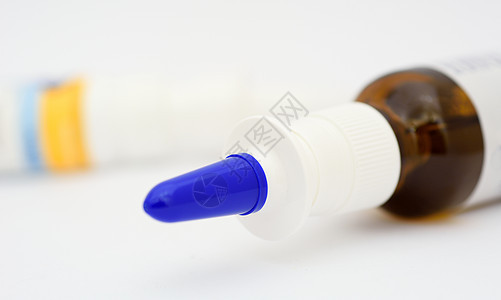 鼻喷疾病液体医疗塑料流感制药白色背景灰色药品图片