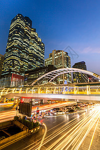 曼谷市中心天线景观旅行蓝色天空商业建筑街道交通天际市中心图片