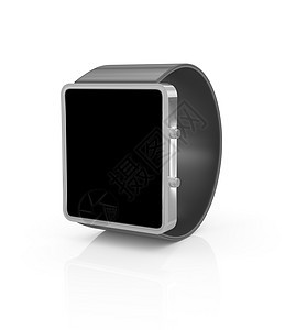 智能手表与黑色屏幕的透视图片