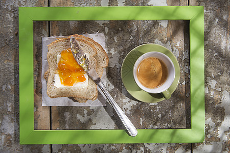 意式早餐绘画推介会小吃感情食物活力面包食品黄油框架图片