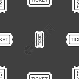 票图标标志 灰色背景上的无缝模式 韦克托网站座位星星剧院娱乐节日展示插图足球抽奖图片