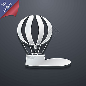 热气球图标符号 3D 风格 Trendy 现代设计 带有文本空间图片