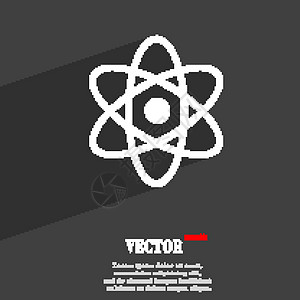 原子物理学符号平现代网页设计与长长的阴影和空间为您的文本 韦克托图片