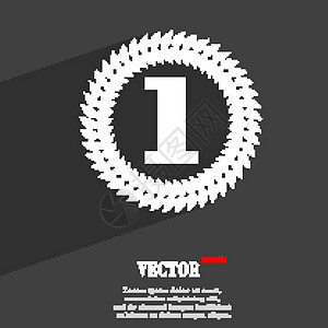 符号平面现代网页设计与长长的阴影和空间为您的文本 韦克托丝带花圈庆典勋章胜利锦标赛挑战冠军金属动机图片