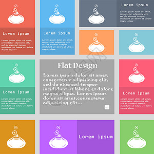 group 钱包图标符号 一组带有文本空间的多色按钮 矢量图片