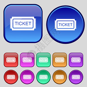 icket 图标符号 您设计时需要12个复选按钮 矢量图片