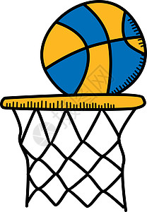 篮球漫画图标主题冠军街球团队优胜者篮子竞赛插图闲暇大学锦标赛背景图片