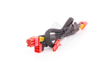 PCIE 有线视频卡视频电缆宏观力量电气电子插座黄色插头连接器图片
