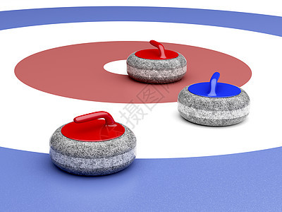 冰上石块圆圈溜冰场红色床单戒指岩石团体蓝色中心花岗岩图片