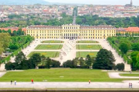维也纳Shonbrunn宫全景观建筑历史性风格旅行观光天空首都天际地标城市图片