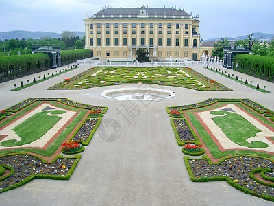 维也纳Shonbrunn宫殿和花园全景图片