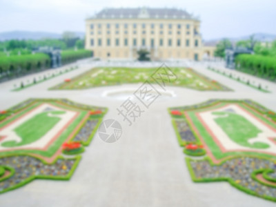 与维也纳Schonbrunn宫的焦点分散背景遗产全景吸引力天空假期地标住宅帝国景观观光图片