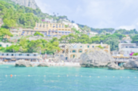意大利卡普里岛的散焦背景图片