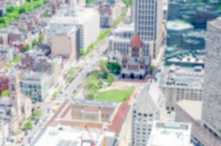 从波士顿科普利广场的空中观察中 分散了重点的背景背景图片