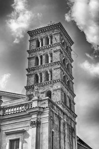 在罗马 意大利旅行钟楼遗产宗教建筑学历史石头教会纪念碑大教堂图片