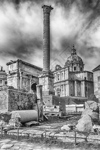 对意大利罗马论坛废墟的景象之见教会中心季节石头文化纪念碑历史建筑学天线首都图片