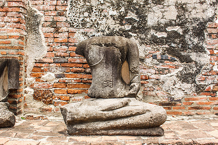 泰国古老的佛教雕像文化寺庙地标废墟信仰公园历史性纪念碑历史游客图片