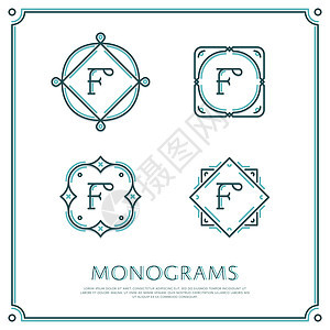 矢量字母F Montogram图片