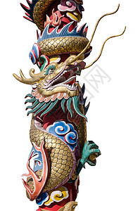 中国风格的龙雕像传统装饰品文化信仰蓝色雕塑寺庙力量天空宗教图片