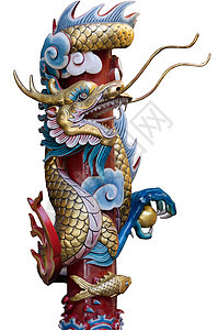 中国风格的龙雕像寺庙宗教动物雕塑金子刺刀艺术信仰传统节日图片
