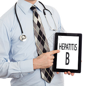 持有平板药的医生乙型肝炎预防抗体细胞药片治疗治愈危险药品肝炎基因型图片