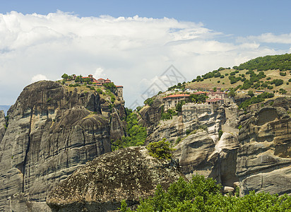 希腊陨石 古希腊修道院岩石旅行悬崖教会建筑游客风景顶峰石头流星图片