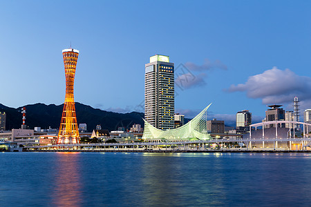 夜里神户建筑物场景都市风景城市港口天际建筑学观光景观图片