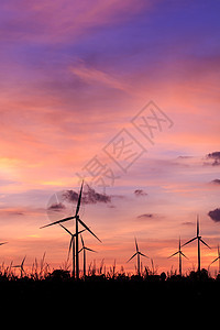 风力涡轮机涡轮刀刃蓝色生态全景螺旋桨工业多云环境植物图片