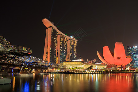 新加坡日落建筑商业建筑学码头反射旅游天空旅行天际图片