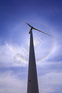 风力涡轮机技术翅膀蓝色刀刃环境力量金属桅杆天空工业图片