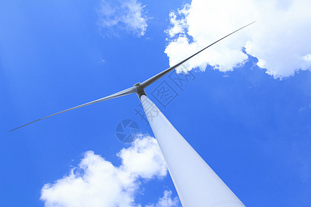风力涡轮机天空翅膀螺旋桨蓝色技术刀刃涡轮风车金属白色图片