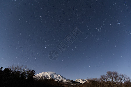 星夜与山峰火花星系宇宙望远镜爬坡蓝色星座乳白色天文学旅行图片