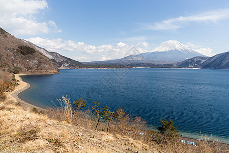 藤山公吨旅游场景晴天环境顶峰季节本栖天空森林图片