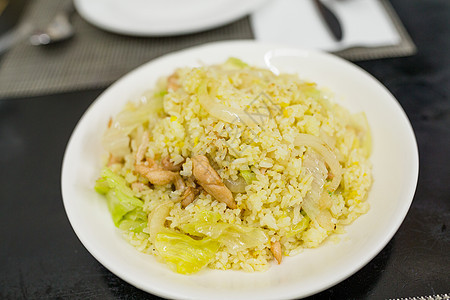 炒米饭蔬菜洋葱筷子美食海鲜油炸晚餐盘子美味食物图片