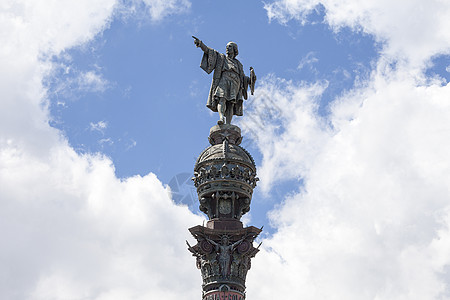 哥伦布纪念碑的详情 西班牙巴塞罗那吸引力青铜纪念馆雕像雕塑地标柱子建筑学纪念碑历史图片