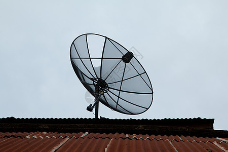 卫星天线通信技术网络科学车站收音机雷达蓝色天空广播信号日落数据图片