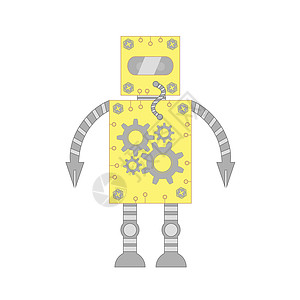 机器人技术动物助手黄色员工智力仆人齿轮机械艺术图片