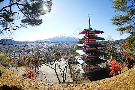 红塔 背景是富士山图片