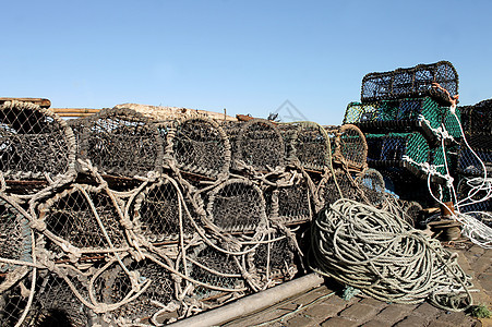 龙虾锅和渔网图片
