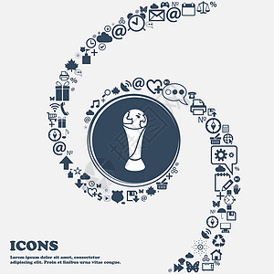 世界杯标志图标在中心 周围有许多美丽的符号扭曲成螺旋状 您可以将每个单独用于您的设计 韦克托图片