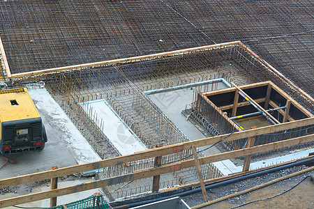 建造钢铁和混凝土基础建筑项目活动建造业部分工具建筑业石材建筑材料钢筋垫经济图片