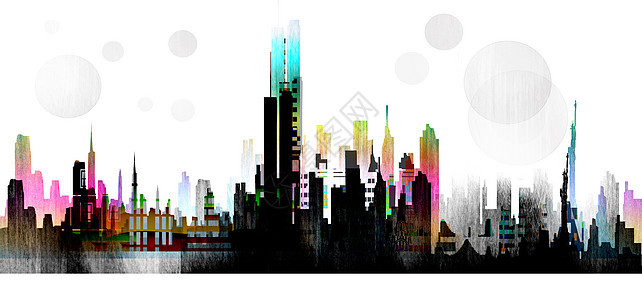 纽约市建筑创造力摩天大楼绘画城市设计师黑色背景图片