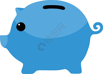 蓝小猪银行滑鼠矢量图片